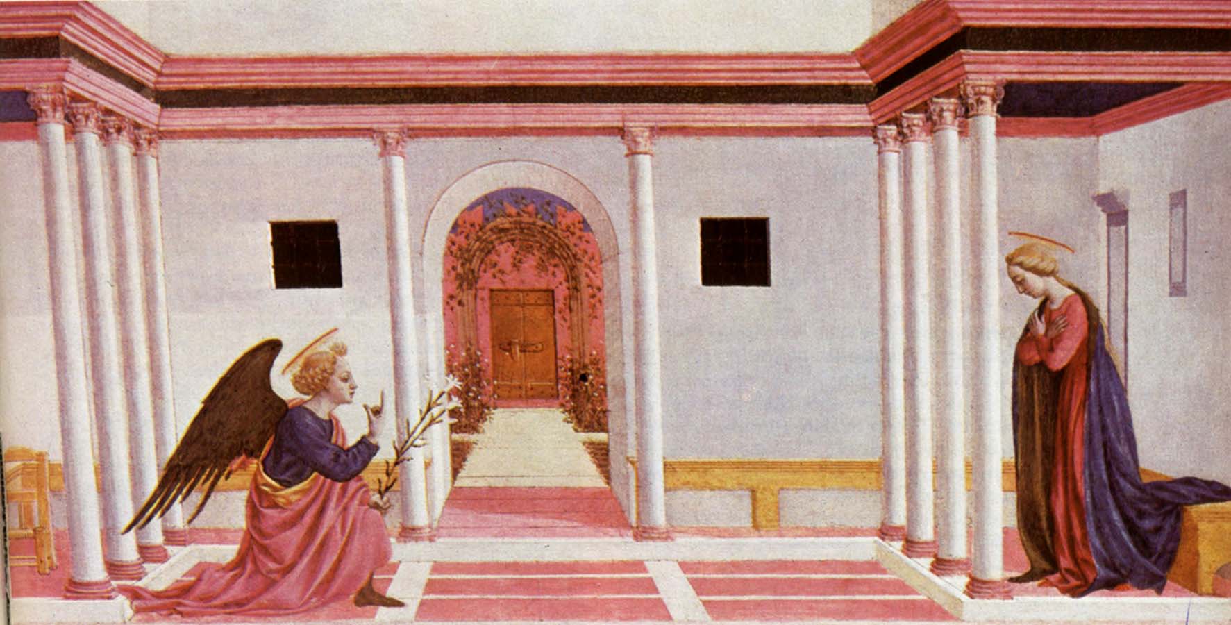 The Annunciation one of the Four predella panel of the St Lucy altarpiece